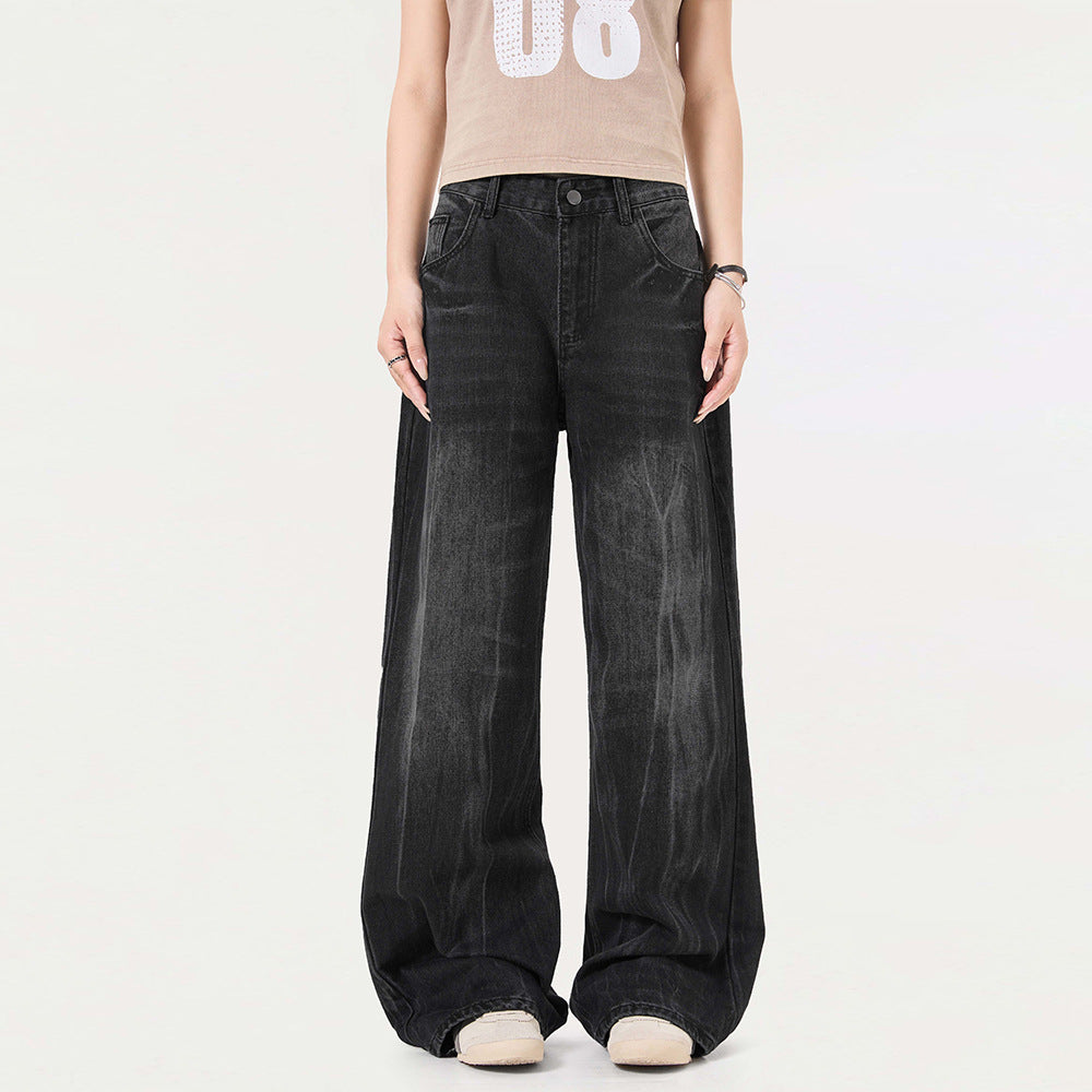 Washed denim jeans
