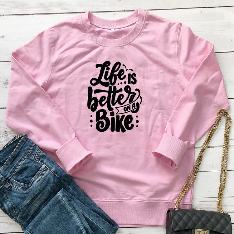 Life is better on A Bike printed hoodie