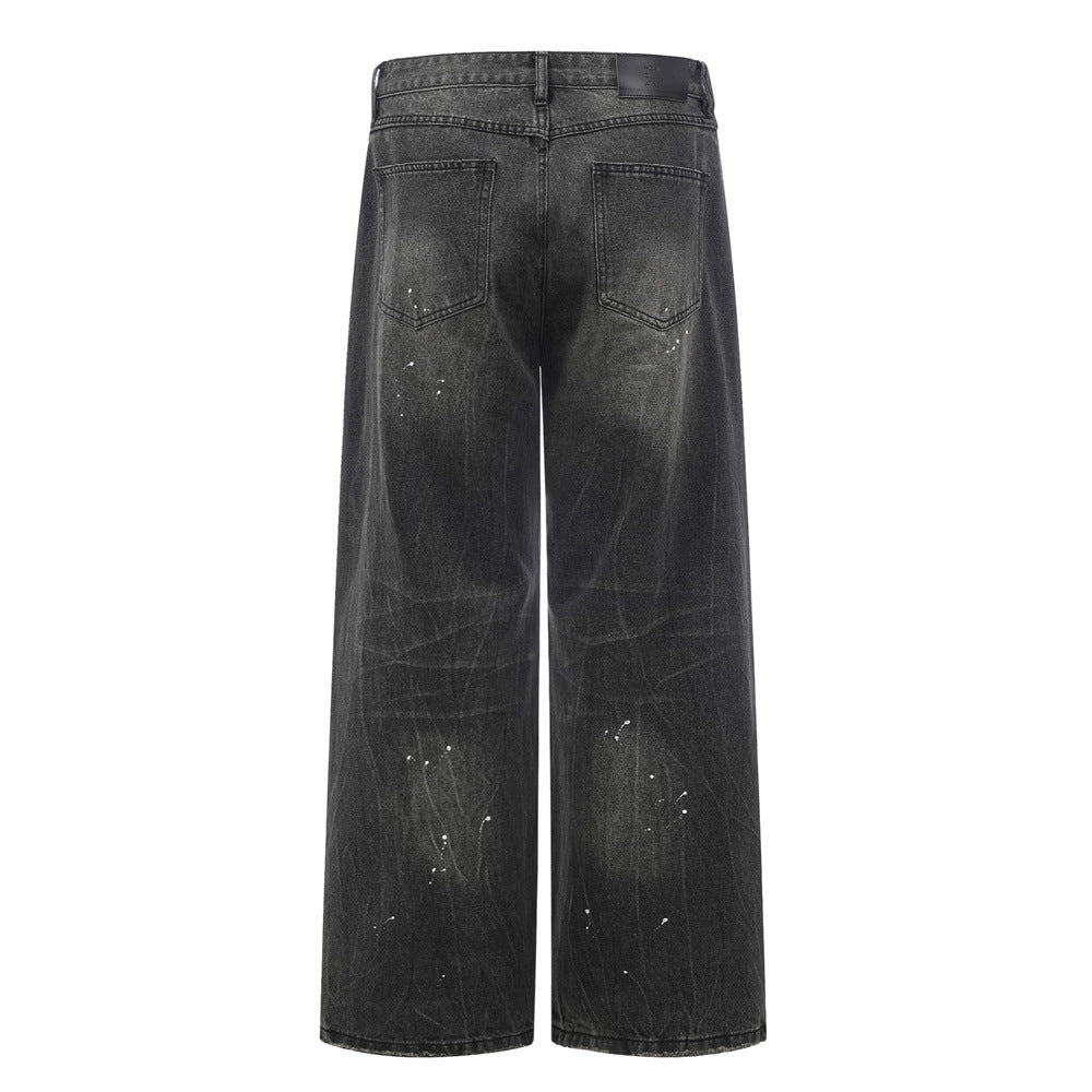Washed denim jeans