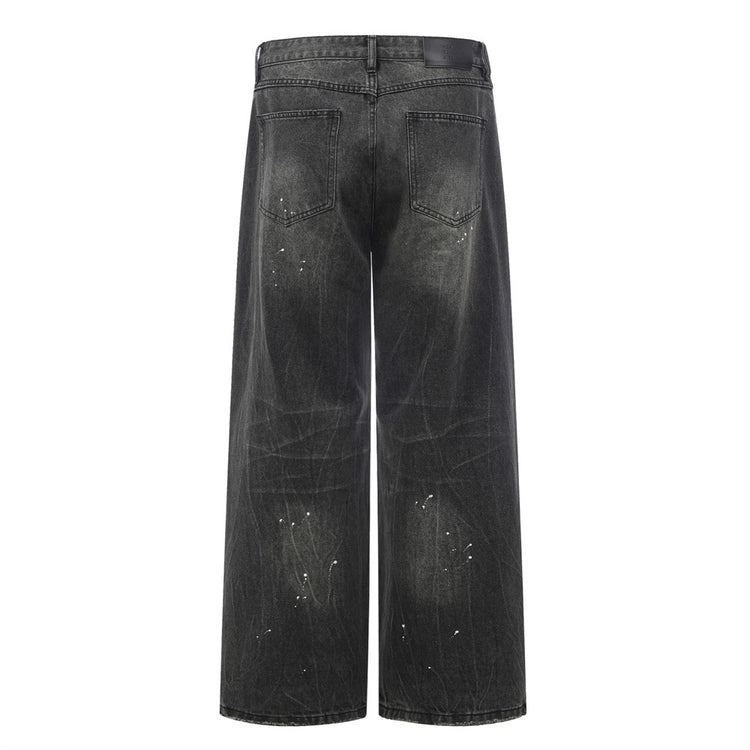 Washed denim jeans