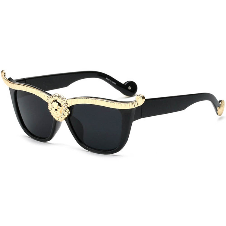 Steampunk Sunglasses Men Gold 3D Lion Head Brand Designer Oversized Glasses Women Hipster Gothic Couple outfit
