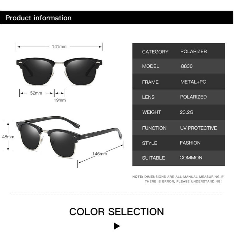Classic Sunglasses Men's Women Square Polarized Sun glasses Men Oculos De Sol Gafas UV400 Retro Eyewear