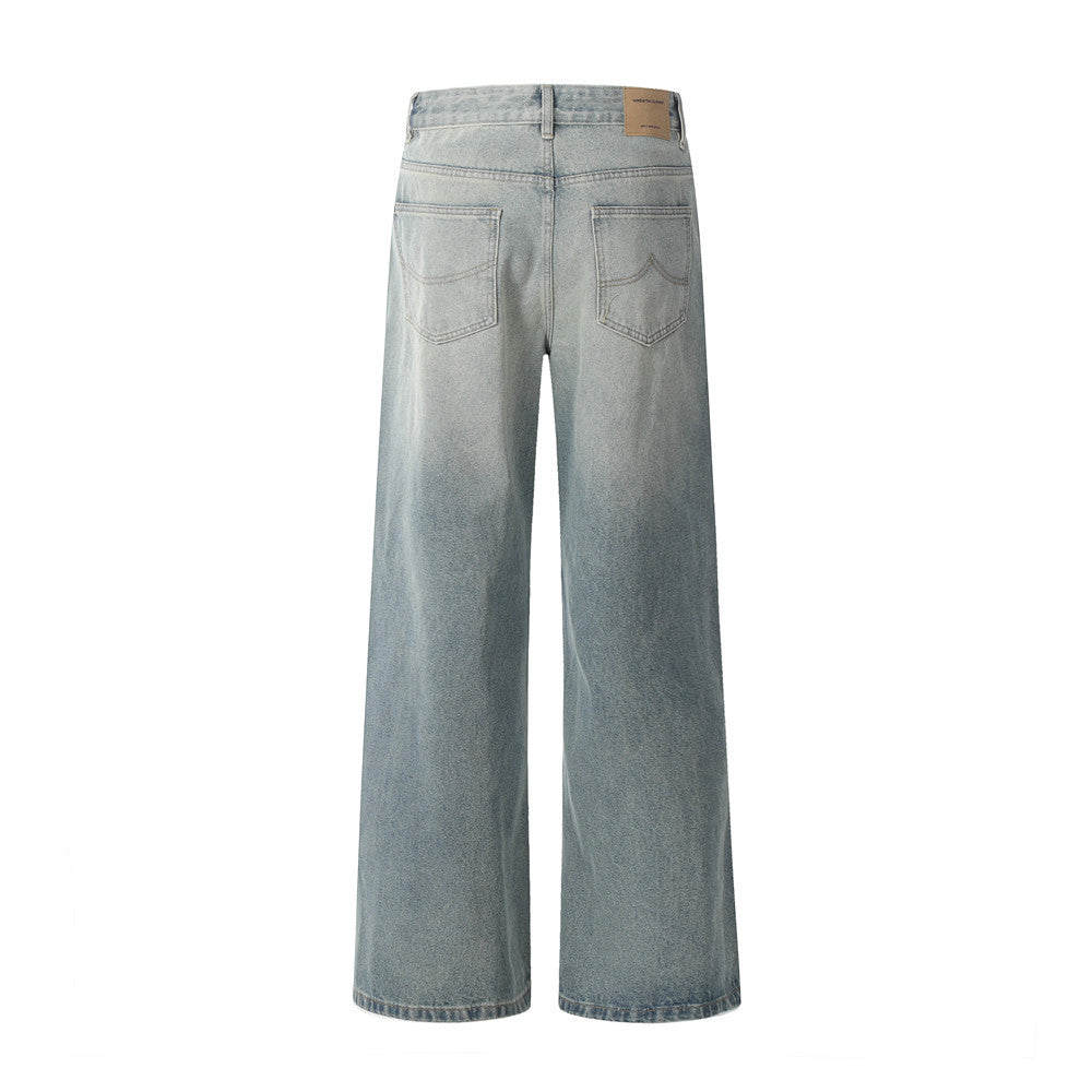 Washed and ground white jeans