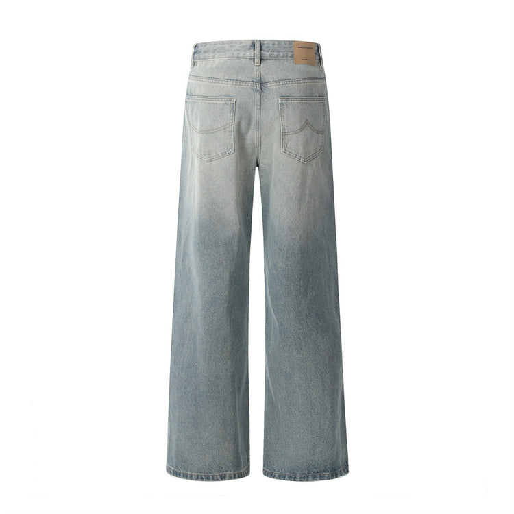 Washed and ground white jeans