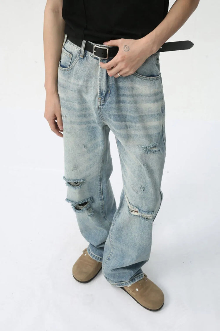Distressed Wide Leg Jeans