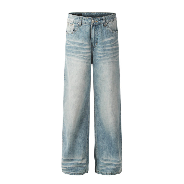 Washed denim jeans