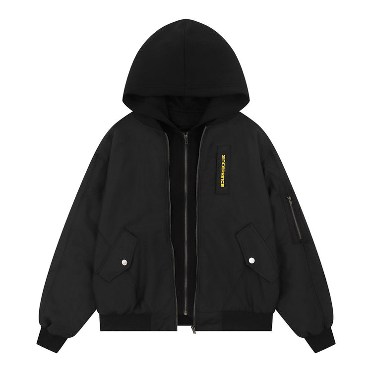 Fake two hooded jackets