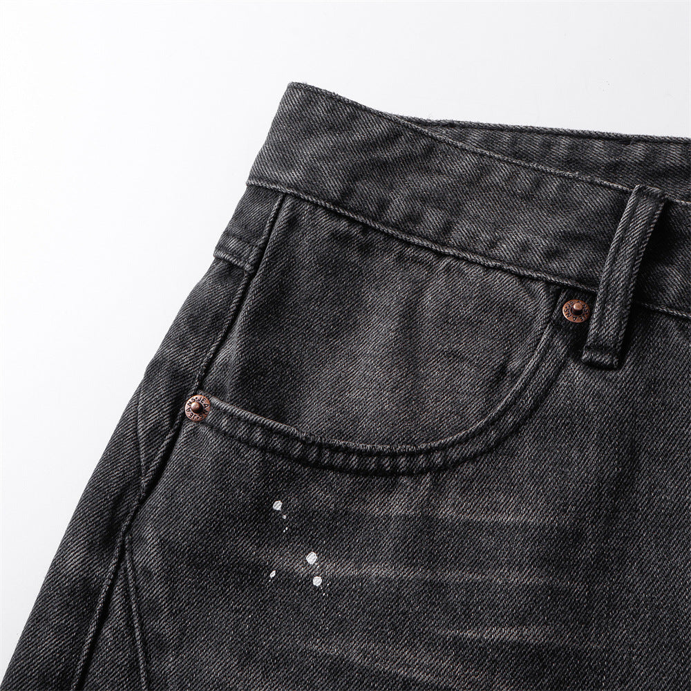 Washed denim jeans