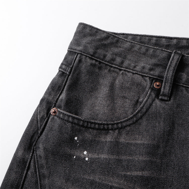 Washed denim jeans