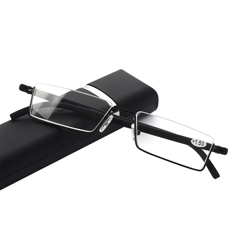 Reading Glasses Light TR90 Half Frame Men Women Rimless Prescription Eyeglasses