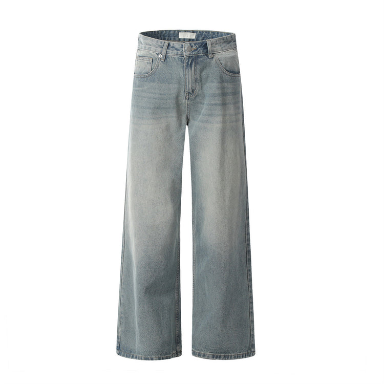 Washed and ground white jeans