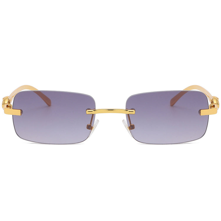 New Small Frame Small Square Glasses Metal Leopard Head Trendy Sunglasses