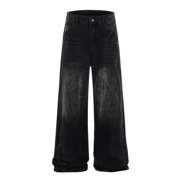 Washed denim jeans