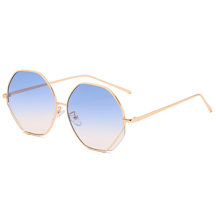 Personality Polygonal Sunglasses Men And Women Trendy Ins Wind Metal Sunglasses Net Red Polygonal Glasses