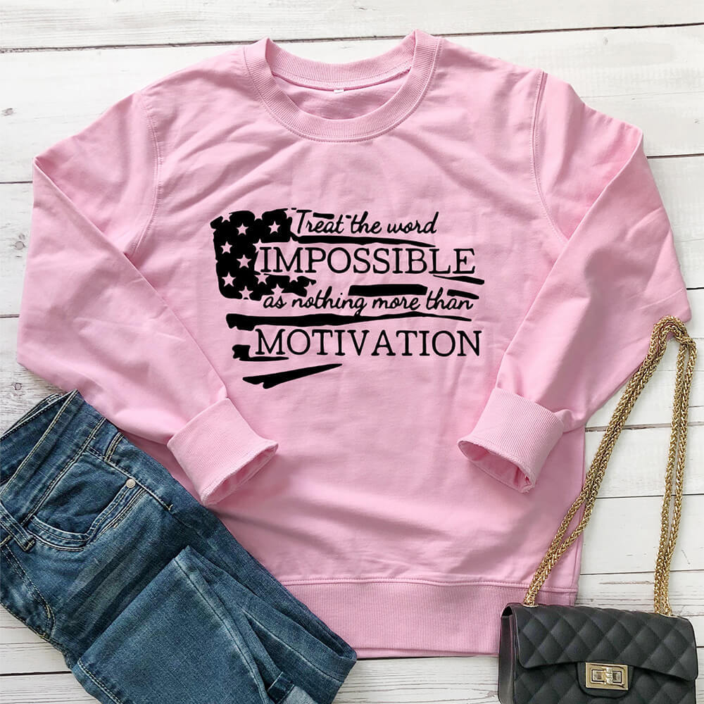 IMPOSSIBLE MOTIVATION letter hoodie