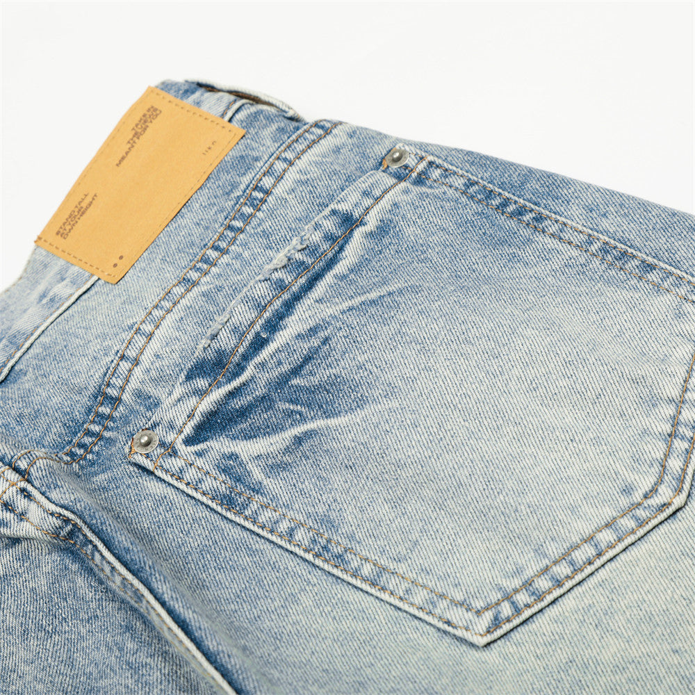 Whitewashed denim jeans