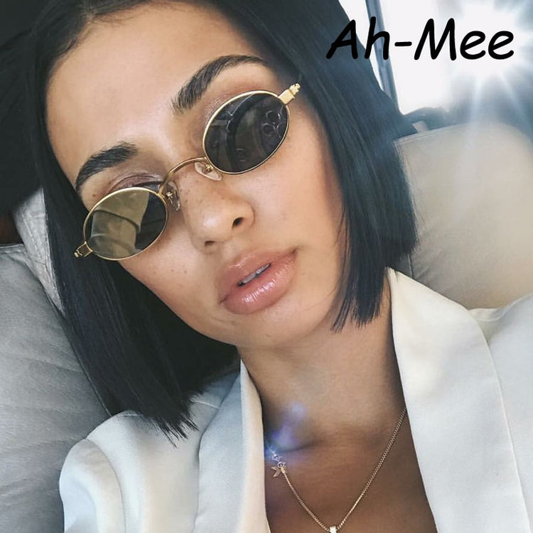 New European and American clamshell round frame sunglasses ins fashion sunglasses Mi nail glasses retro sunglasses
