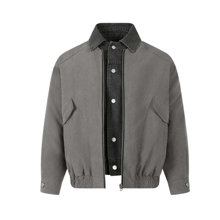 Fake two workwear cotton jackets