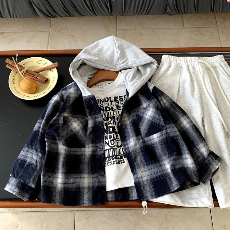 Checkered shirt clothes baby tops casual jackets