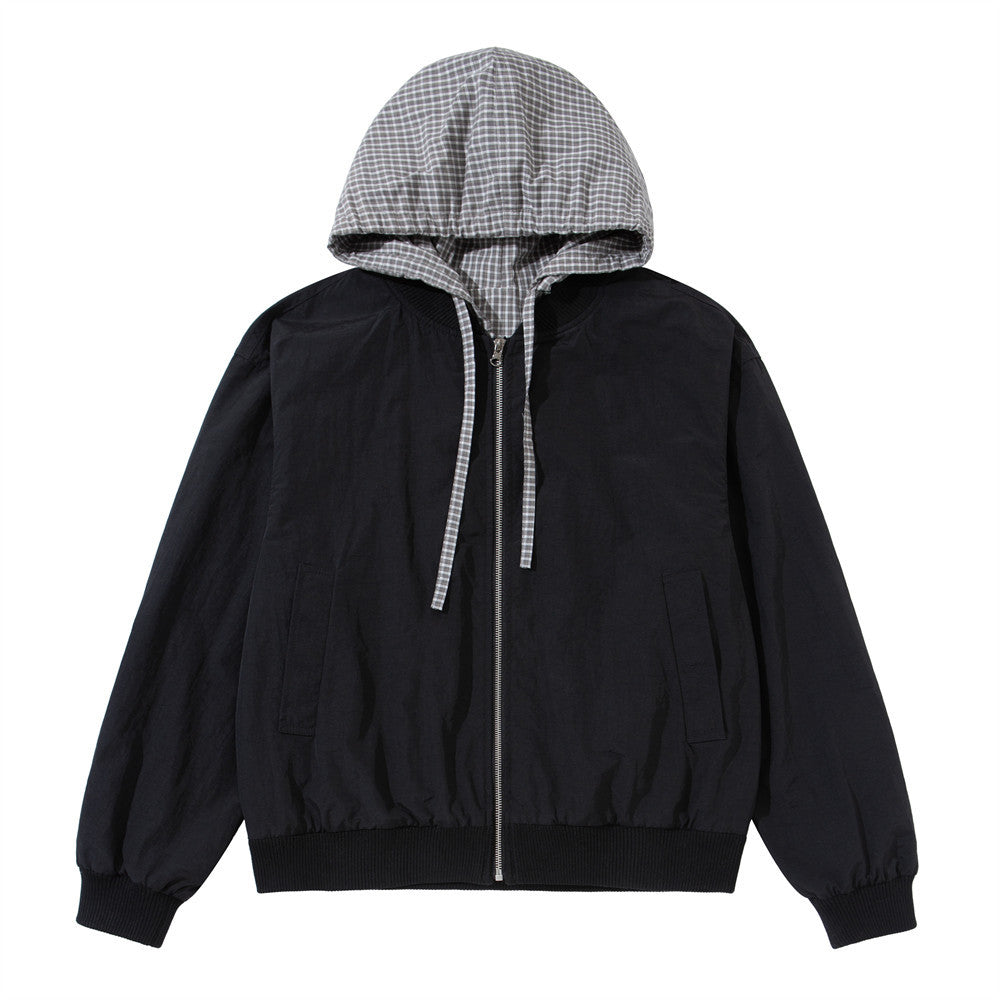 Fake two hooded jackets and jackets