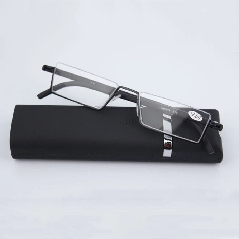 Reading Glasses Light TR90 Half Frame Men Women Rimless Prescription Eyeglasses