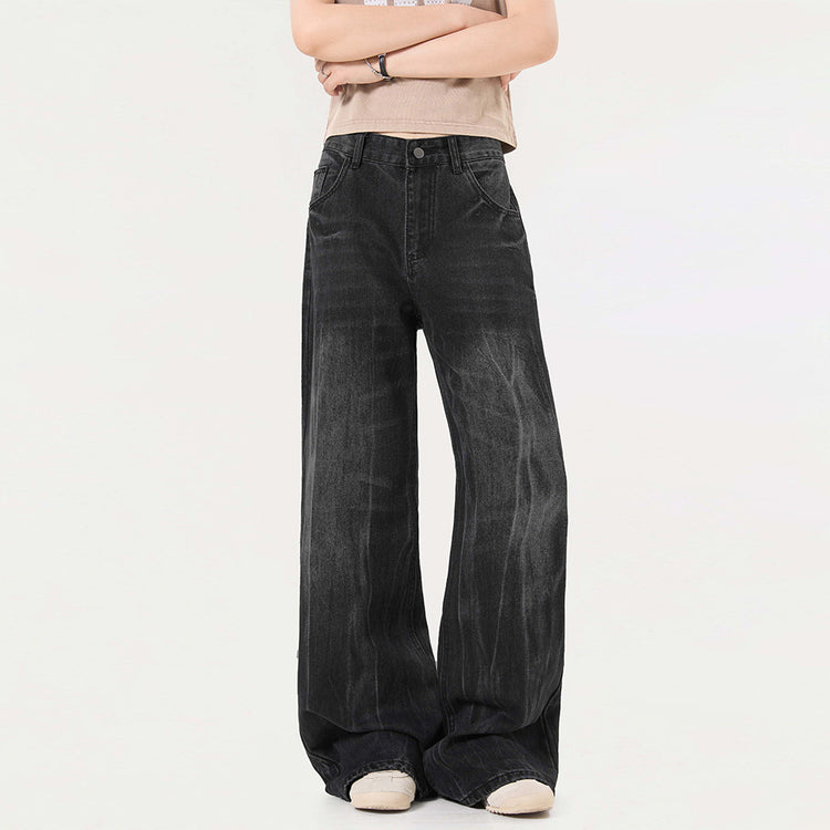 Washed denim jeans