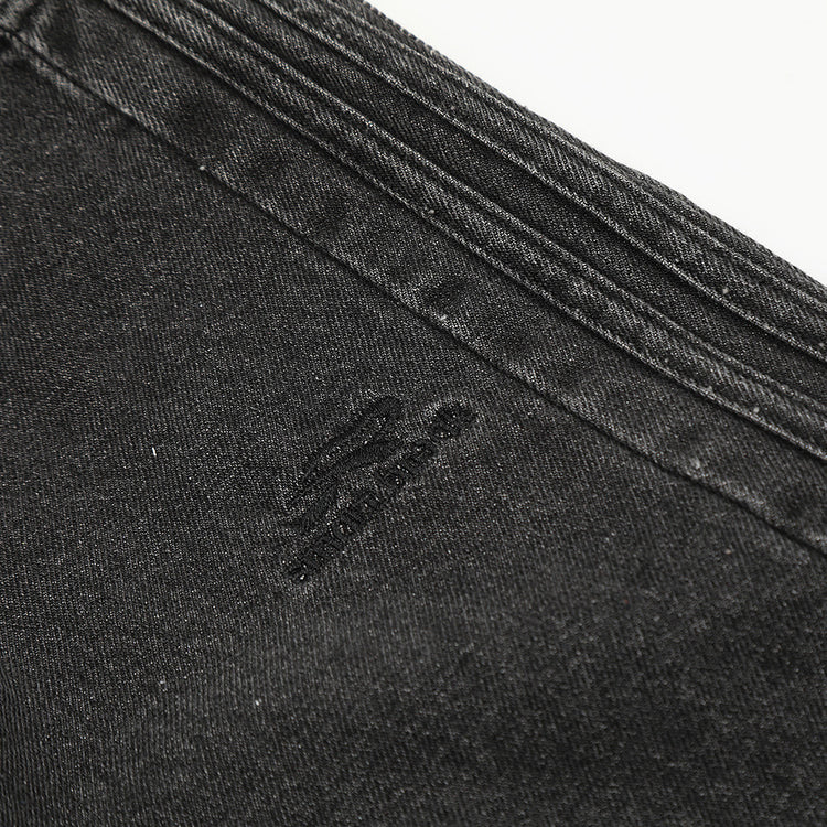 Black Washed Buckle-Detail Jeans