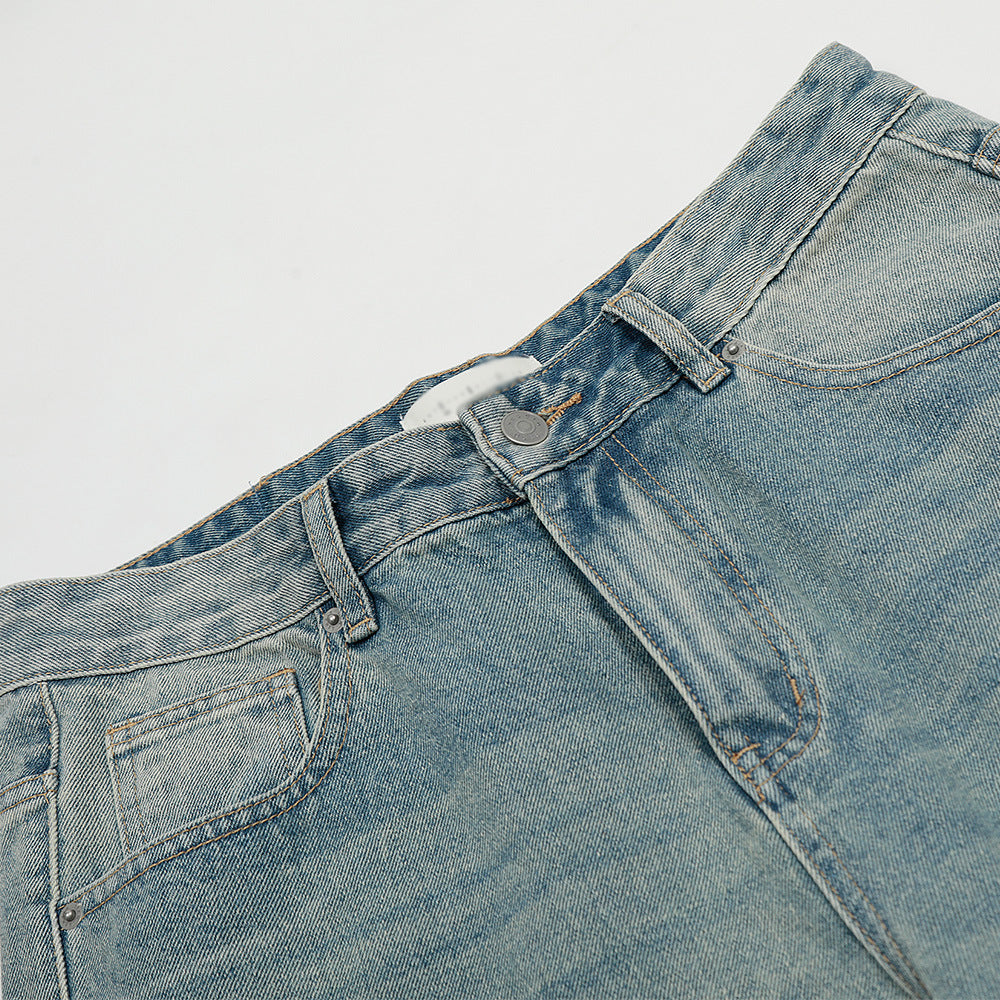 Washed and ground white jeans
