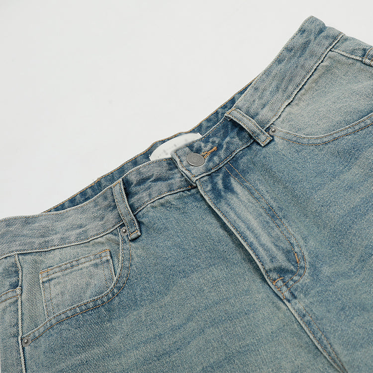 Washed and ground white jeans