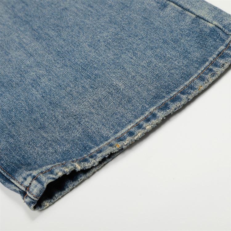 Washed straight leg jeans
