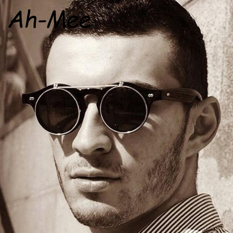 New European and American clamshell round frame sunglasses ins fashion sunglasses Mi nail glasses retro sunglasses