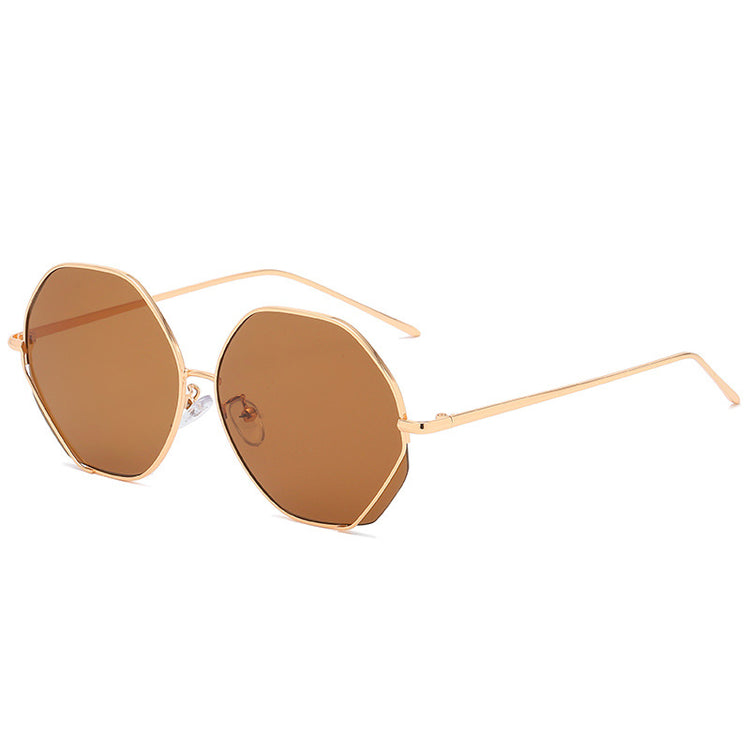 Personality Polygonal Sunglasses Men And Women Trendy Ins Wind Metal Sunglasses Net Red Polygonal Glasses