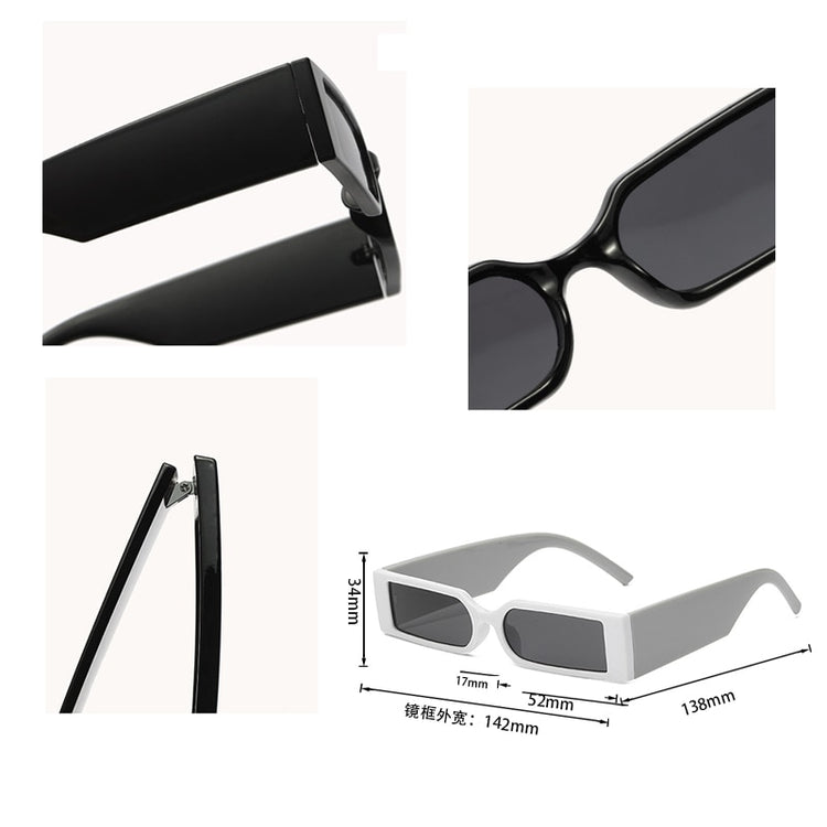 Rectangle Frame Fashion Sunglasses Hip Hop Vintage Designer Wholesale Black Shades Glasses Luxury For Men And Women UV400