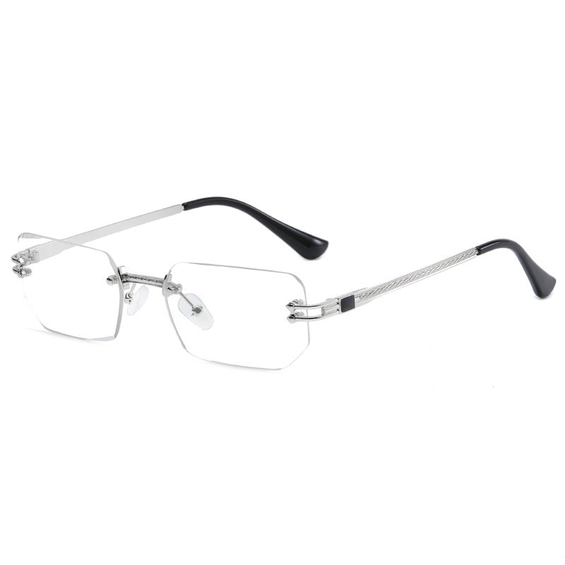 Polygon Cut Edge Rimless Sunglasses Women's Fashion Glasses Instagram Style Street Sunglasses