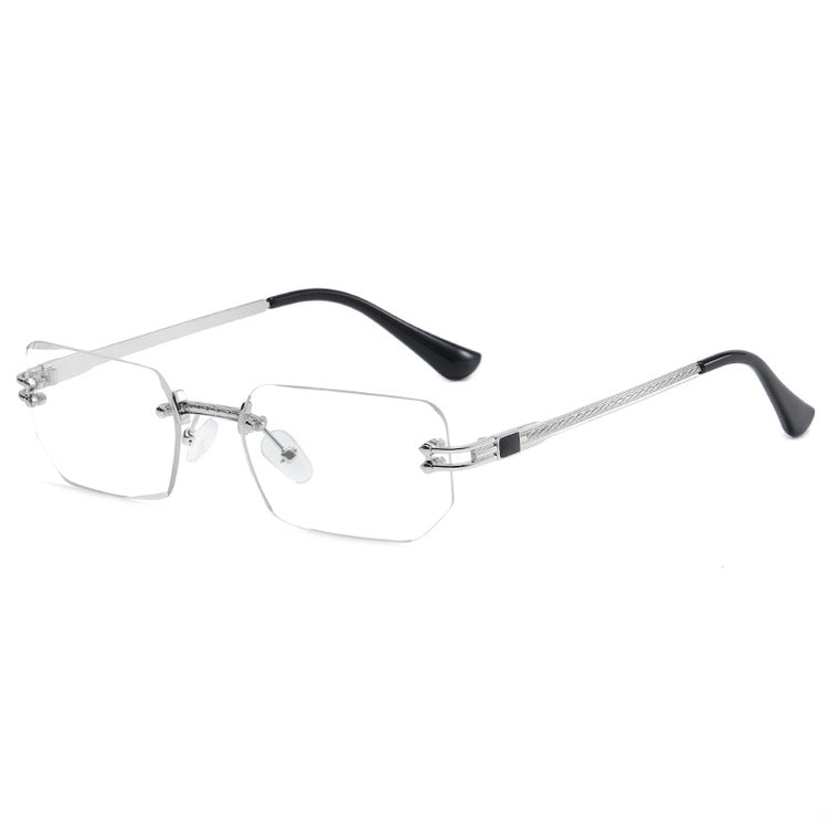 Polygon Cut Edge Rimless Sunglasses Women's Fashion Glasses Instagram Style Street Sunglasses