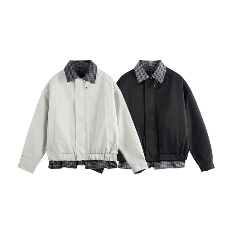 Fake two contrasting Harrington jackets