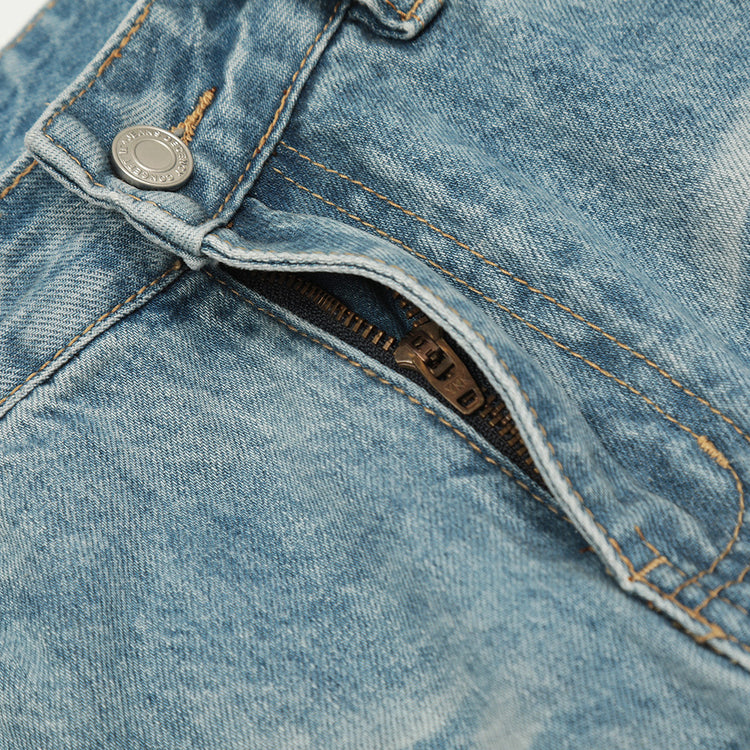 Washed denim jeans