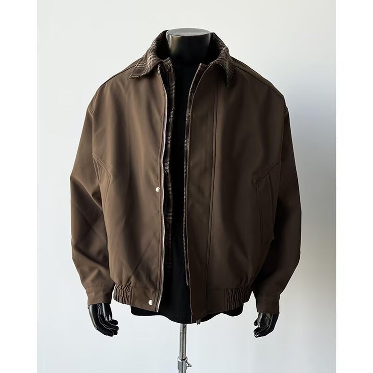 Brown fake two short jackets for men