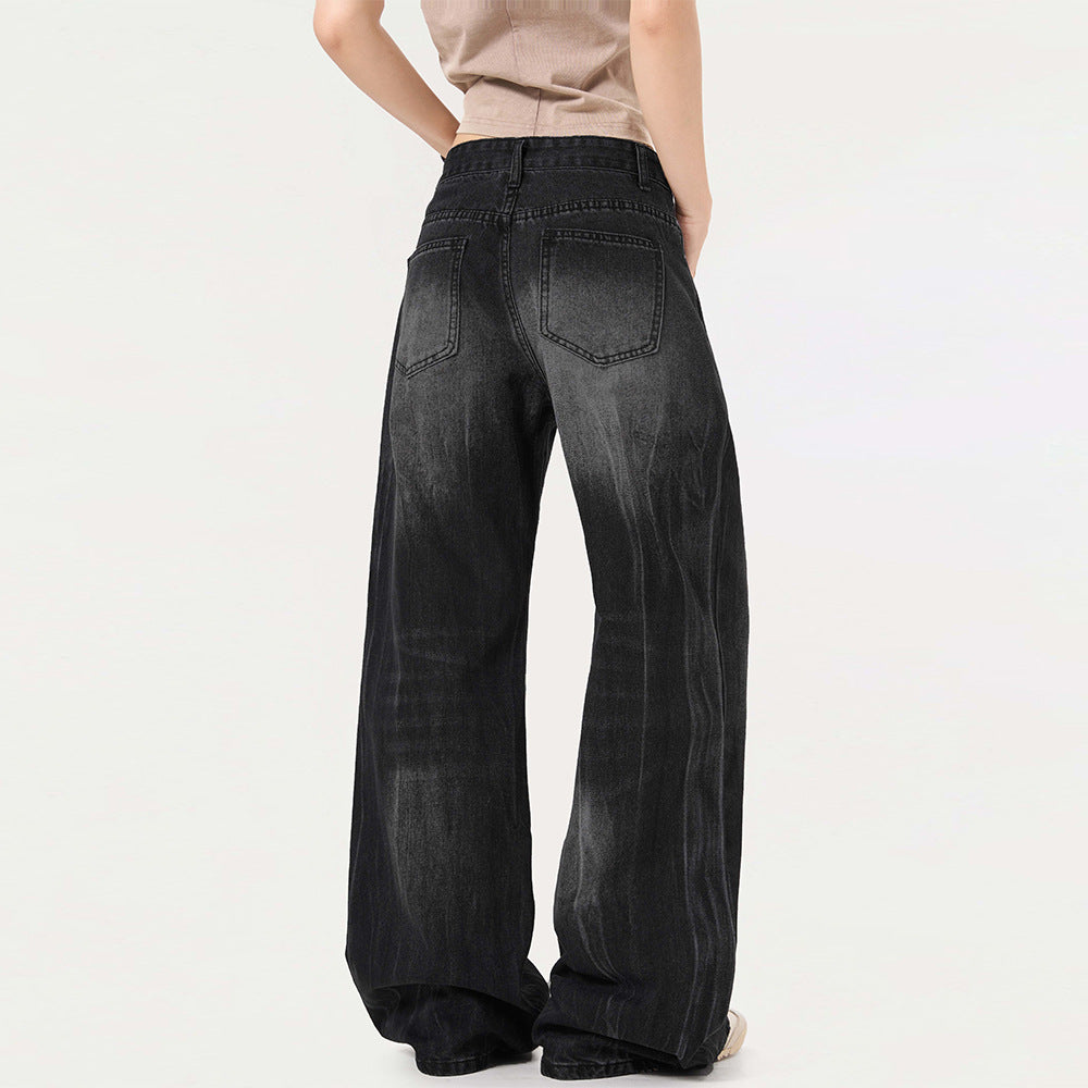 Washed denim jeans