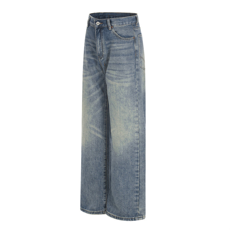 Washed straight leg jeans