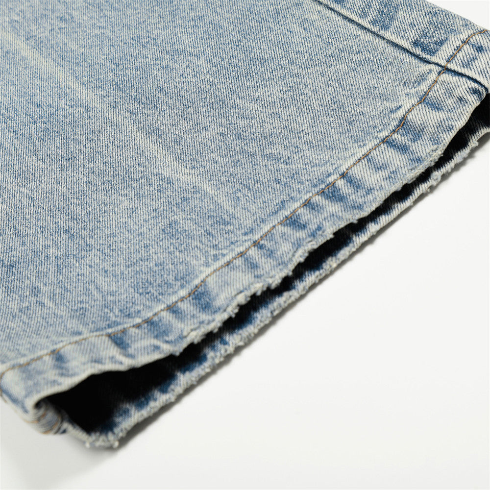 Whitewashed denim jeans