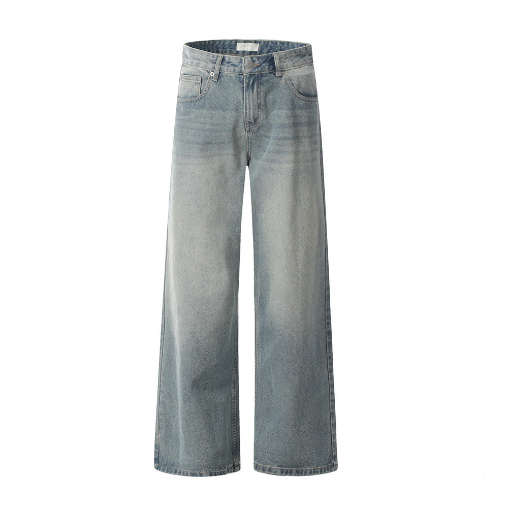 Washed and ground white jeans