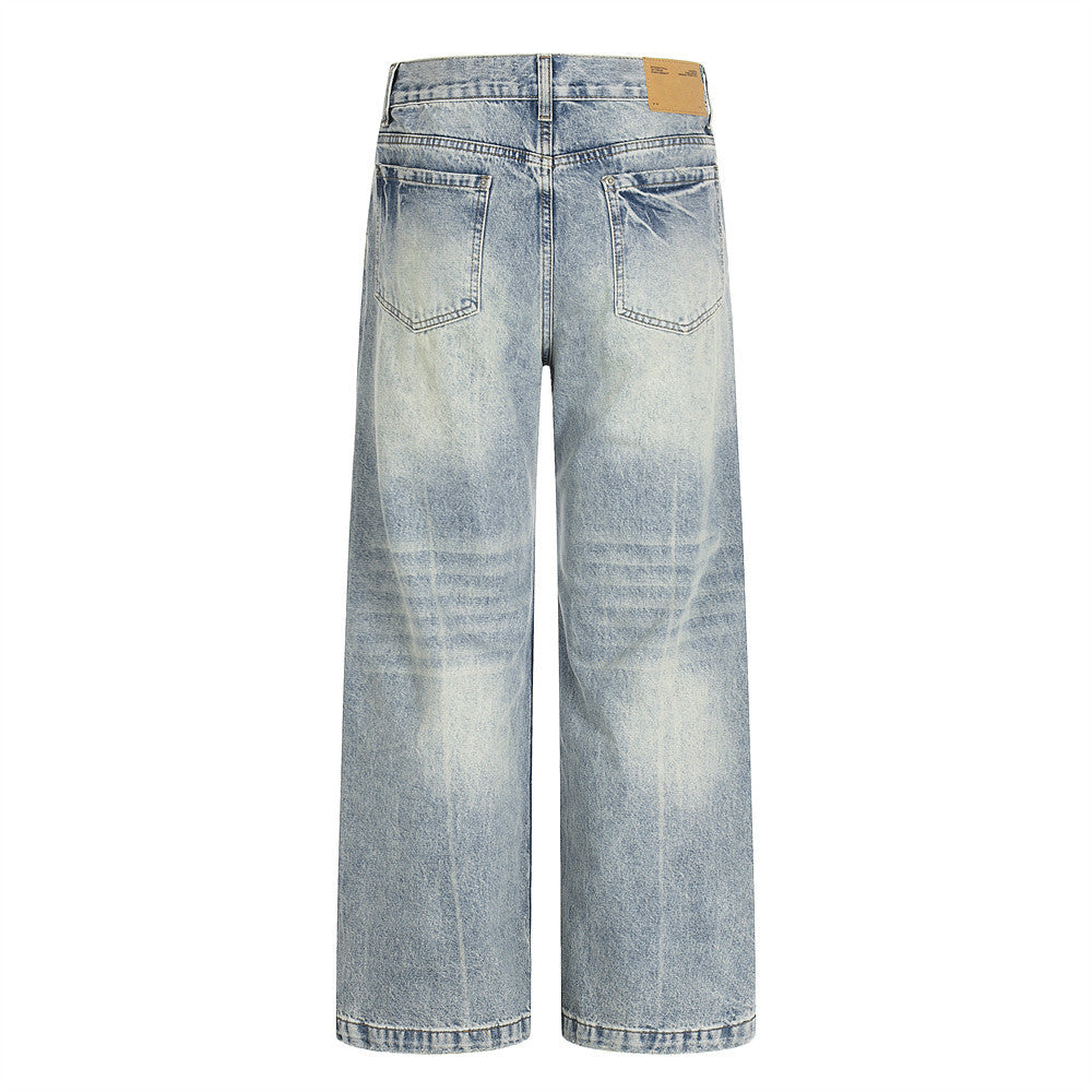 Whitewashed denim jeans
