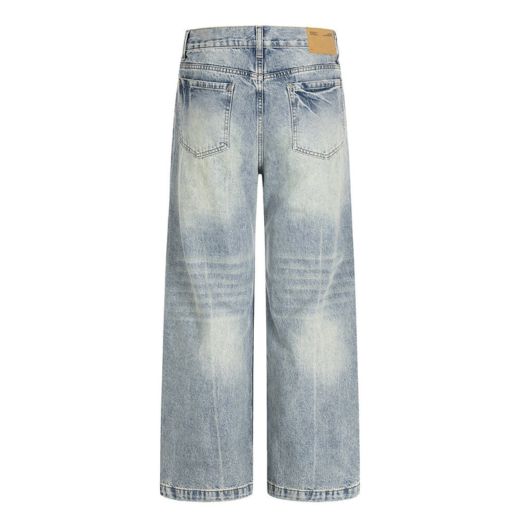 Whitewashed denim jeans