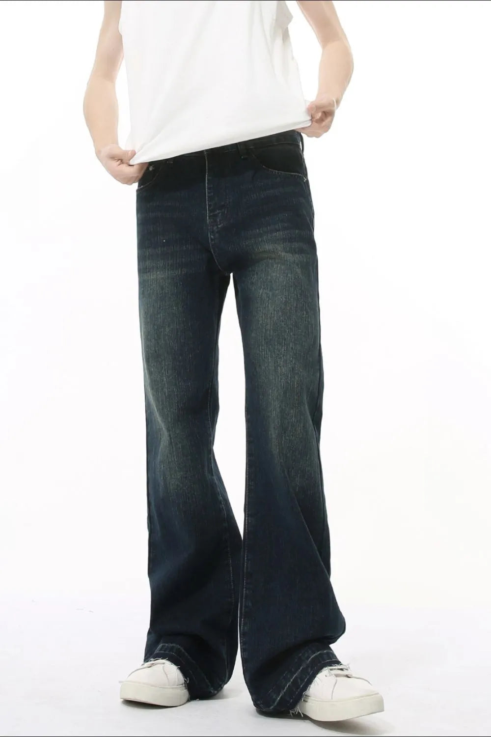 Raw Hem Jeans with Pockets