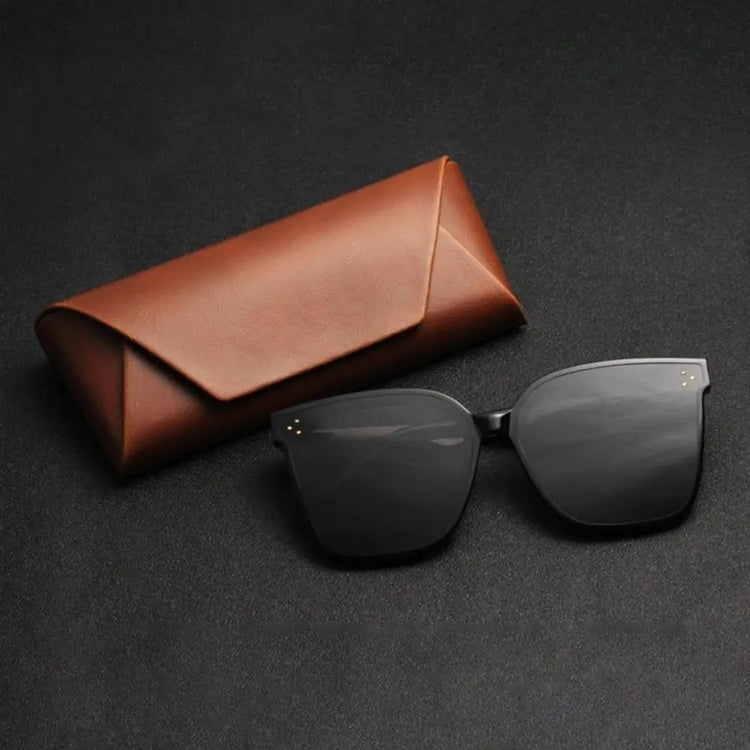 Glasses box female creative portable minimalist PU pressure resistant sunglasses myopia glasses box