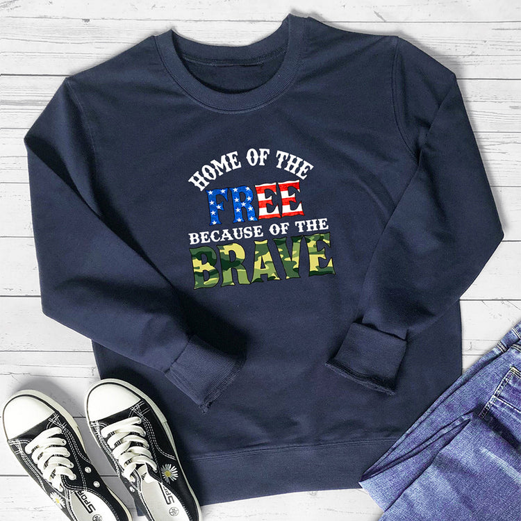 FREE BRAVE letter colored printed hoodie